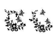 Meiiso Wall Sticker Clearance, Flower Toilet Seat Wall Sticker Bathroom Decoration Decals Decor Butterfly Black Black